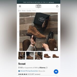 SOLD NOT FOR SALE 
Thursday Boot co Men's Brown Suede Chukka Boot, Scout size 10